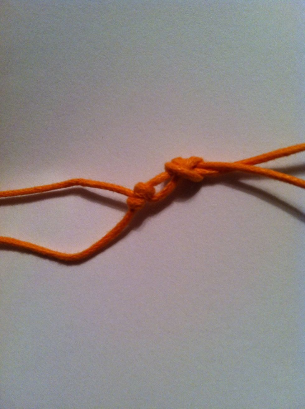 Pull up and to the right, repeat Once for a full forward knot.