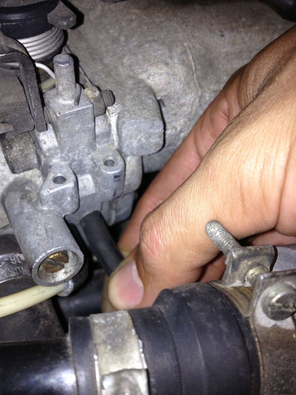 Pull vacuum line from intake manifold and...