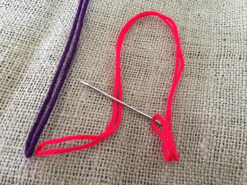 Pull yarn all the way through.