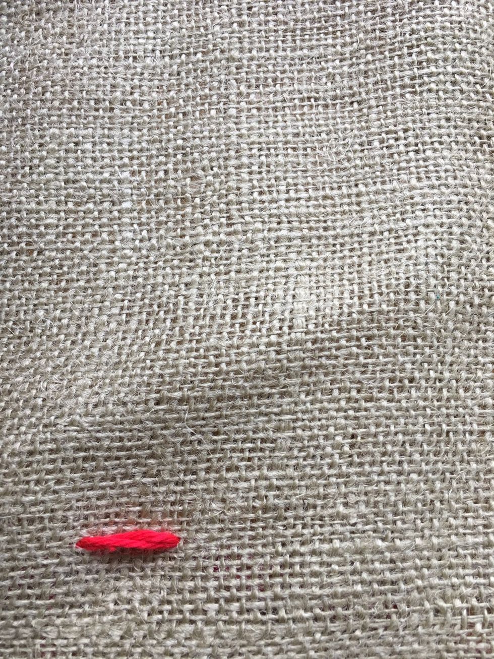 Pull yarn all the way through.