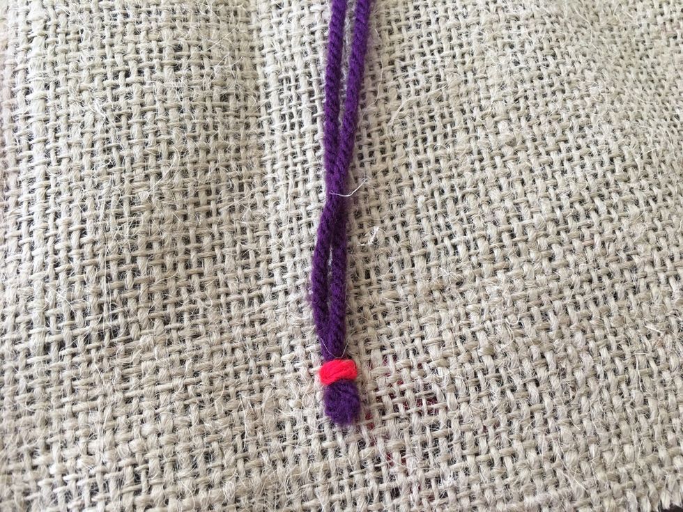 Pull yarn all the way through.