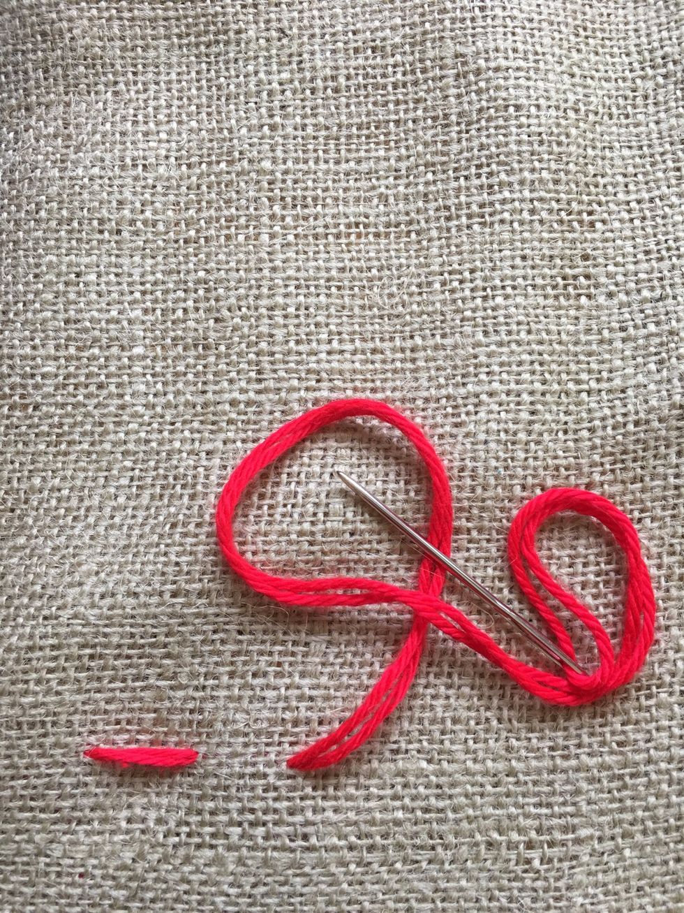 Pull yarn all the way through.