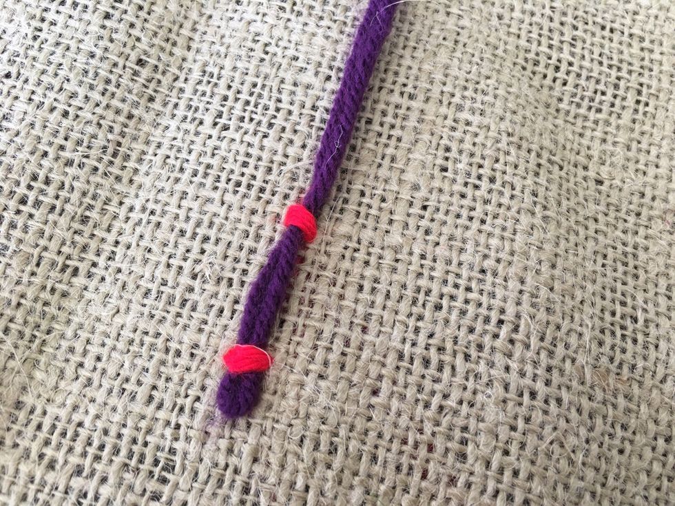 Pull yarn all the way through.