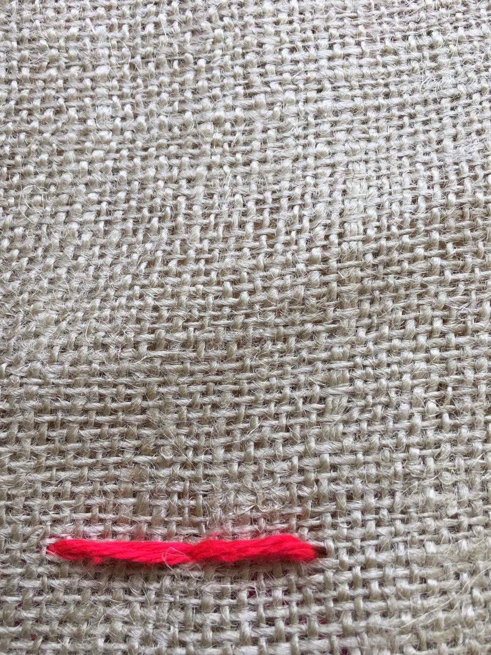 Pull yarn all the way through.