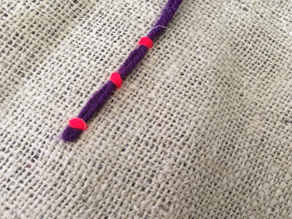 Pull yarn all the way through.