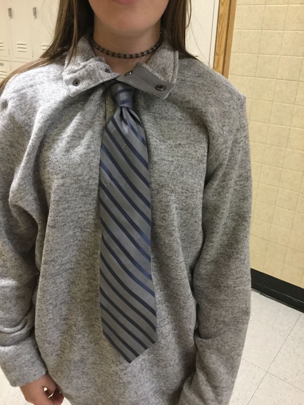 Pull your collar down to the normal position and you're done!