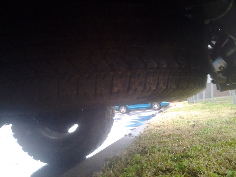 Pull your spare tire out.