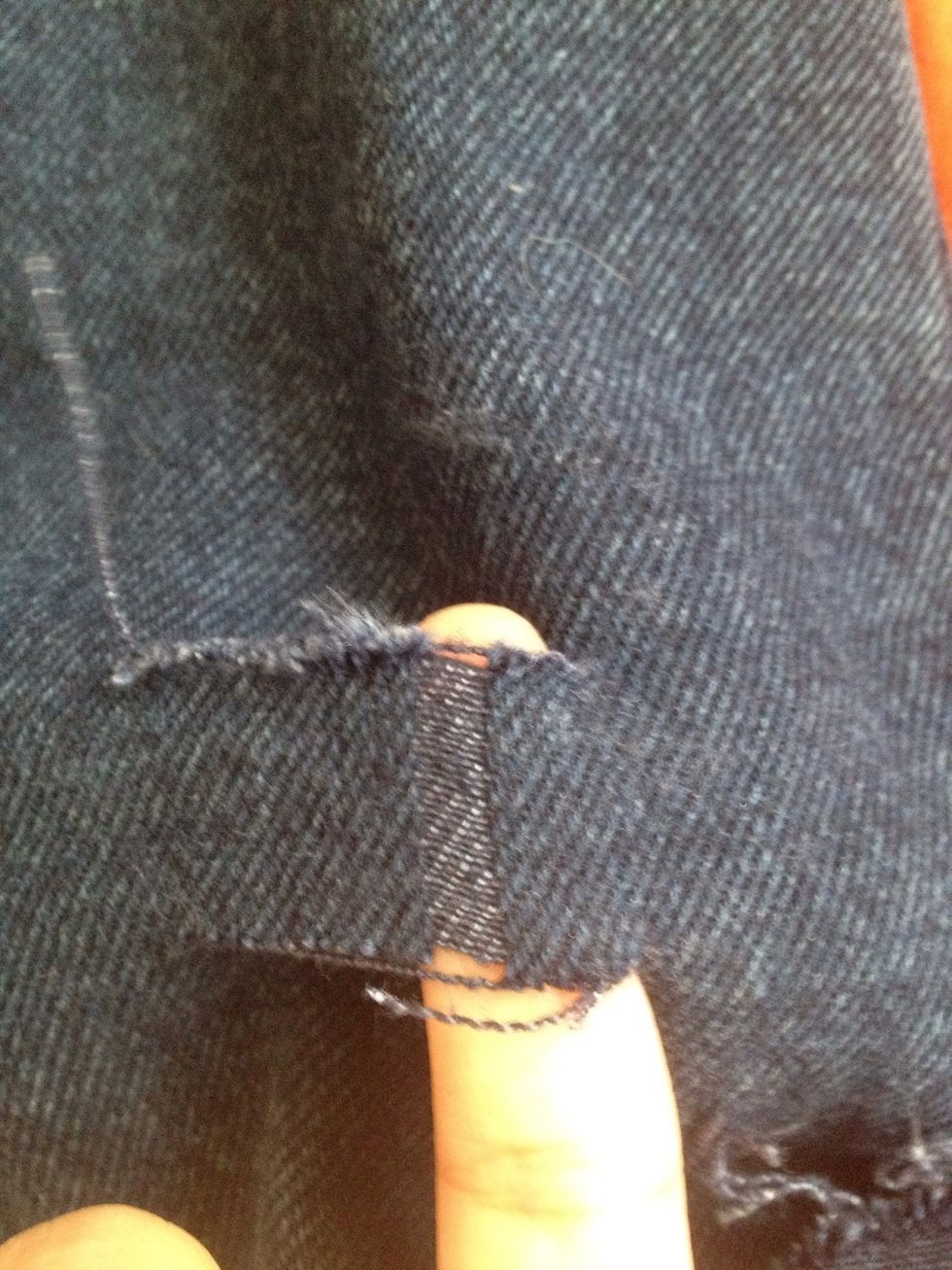 Pulling a few denim strings will look like this.