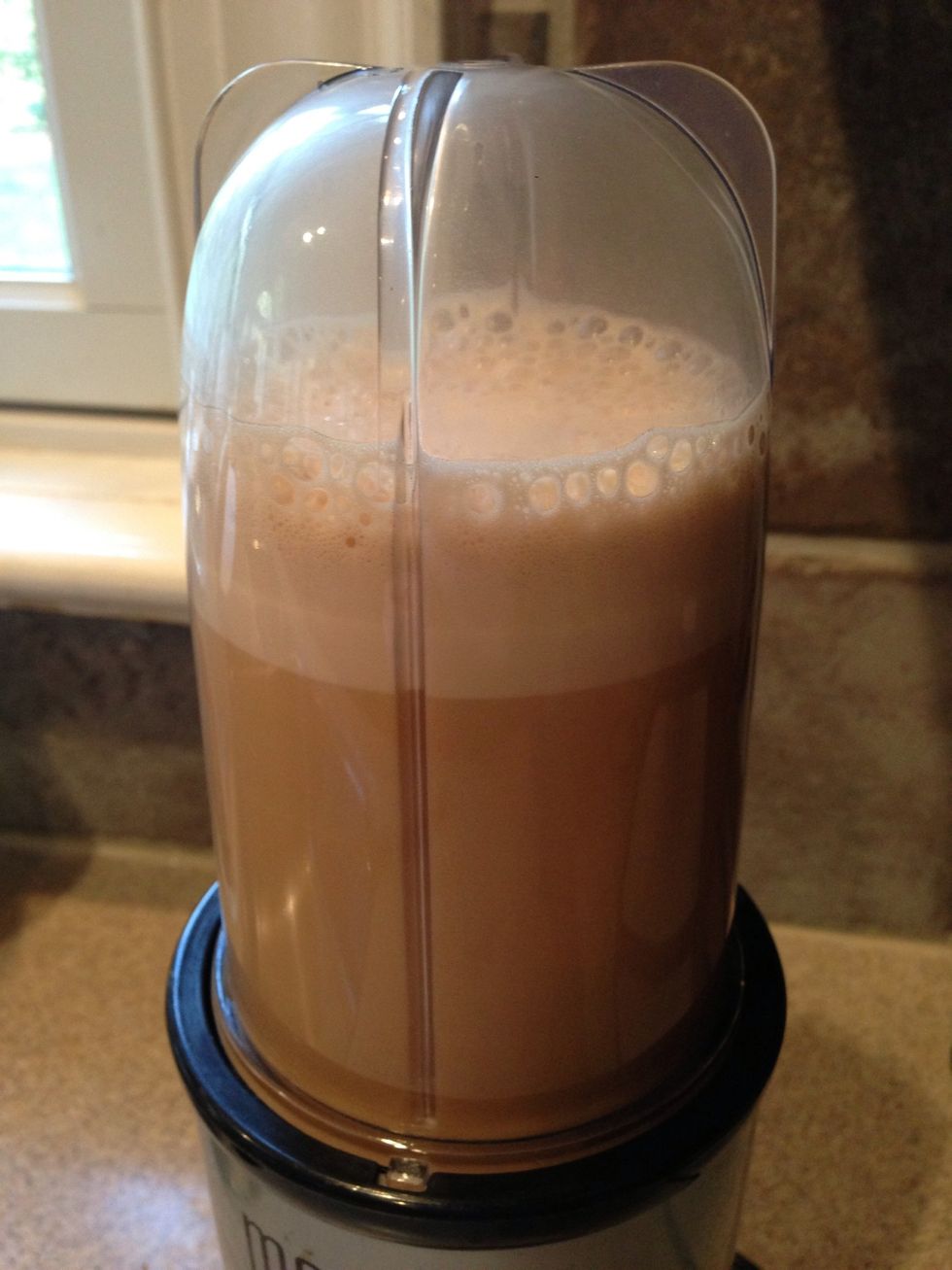 Pulse in blender.  I used a Magic Bullet.  See www.lifesanity.com for where to get this blender.