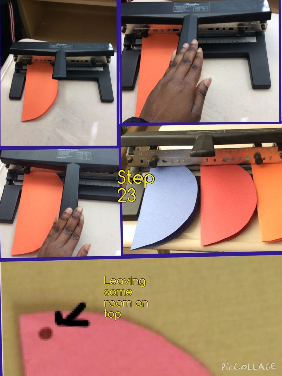 Punch a hole at the top of your ornament piece,do this for the remaining ornament pieces.