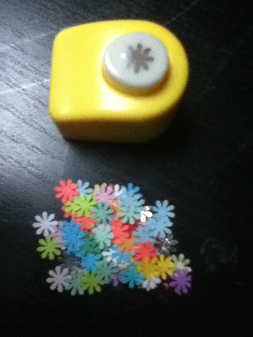 Punch a small pile of flowers with your punch.