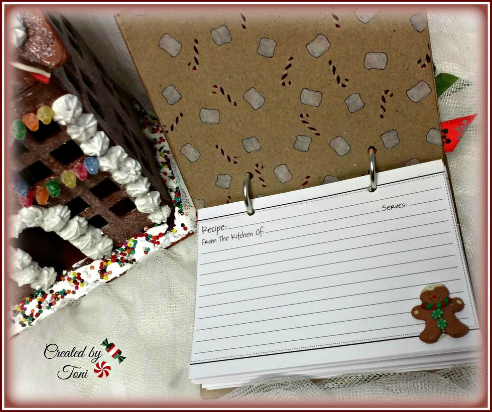 Punch holes in your recipe cards and you can decorate them if you choose.