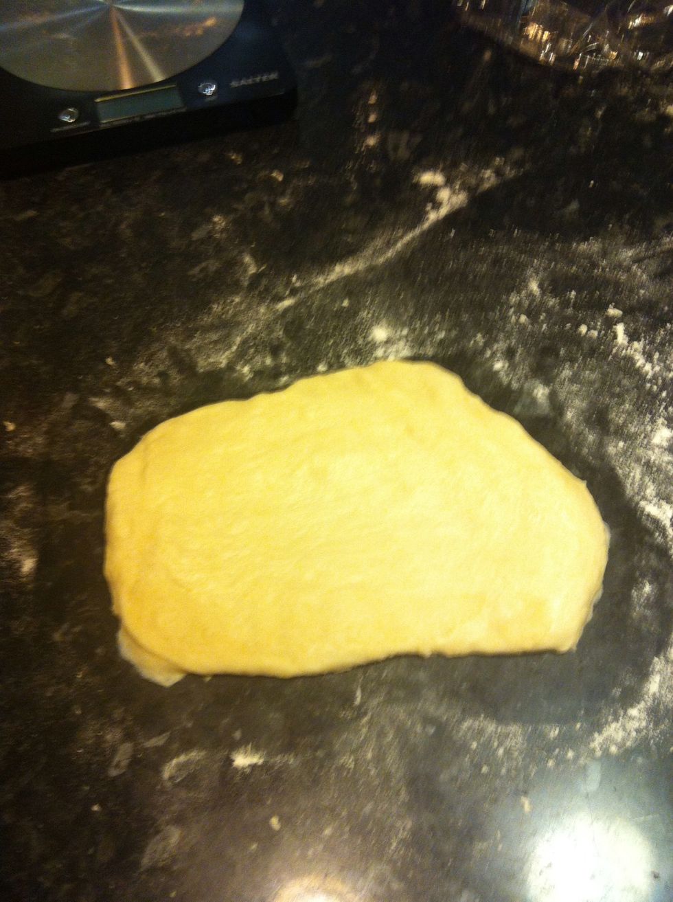 Punch out one piece of dough again