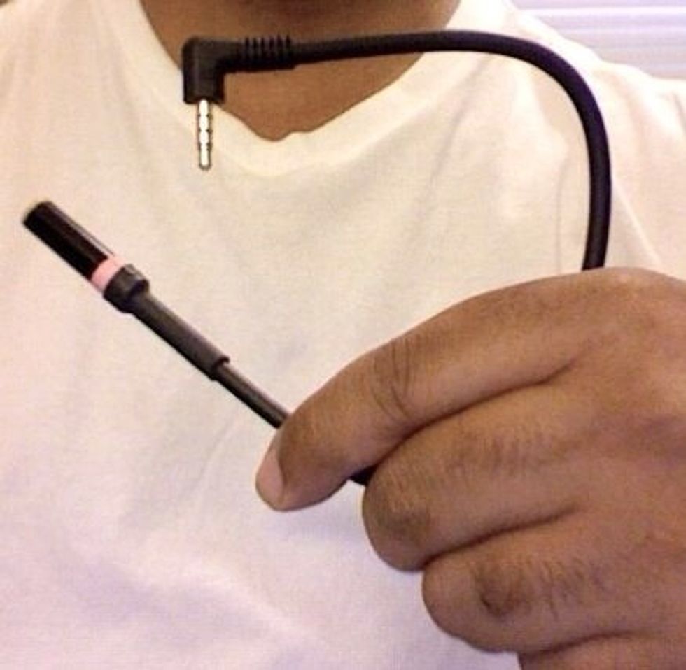 Purchase an audio adapter for the iPhone (external mic will not work without the adapter).