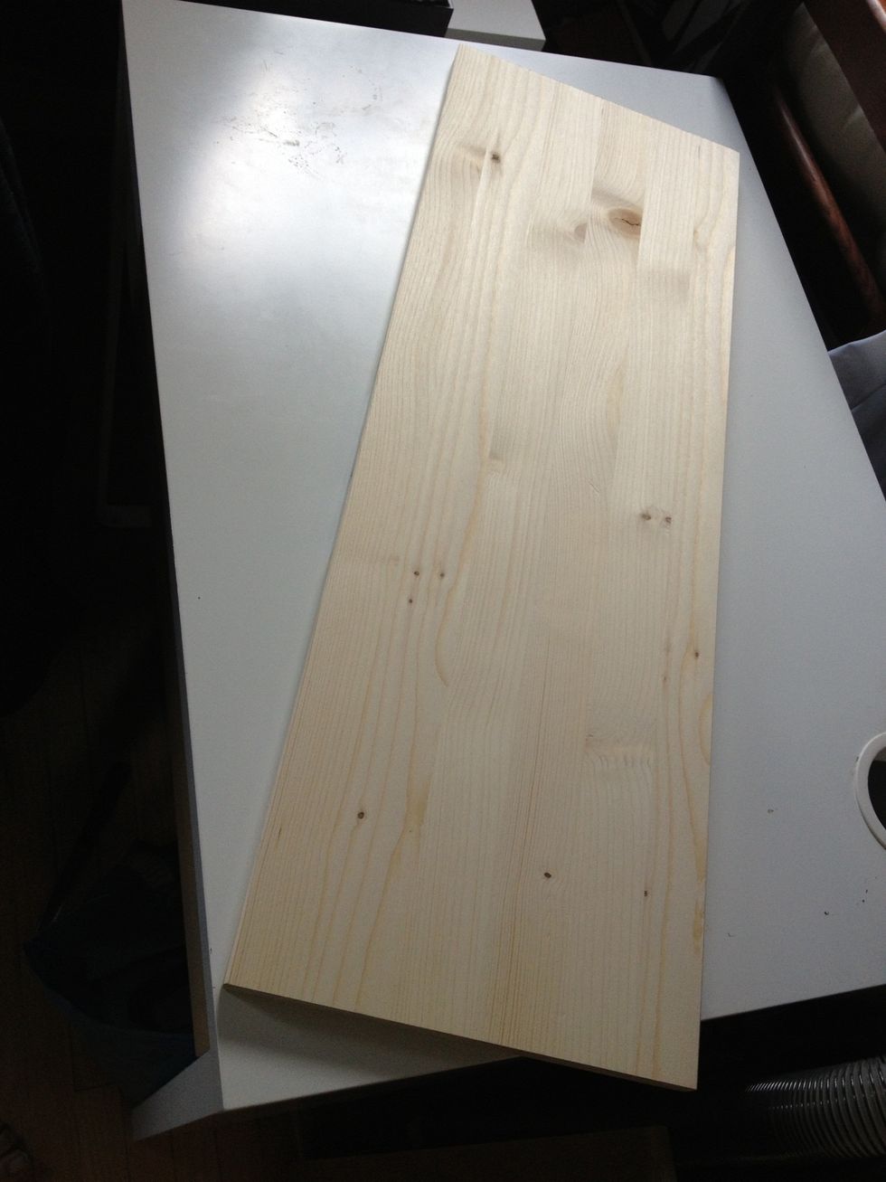 purchase two wooden shelves from ikea or you local hardware store