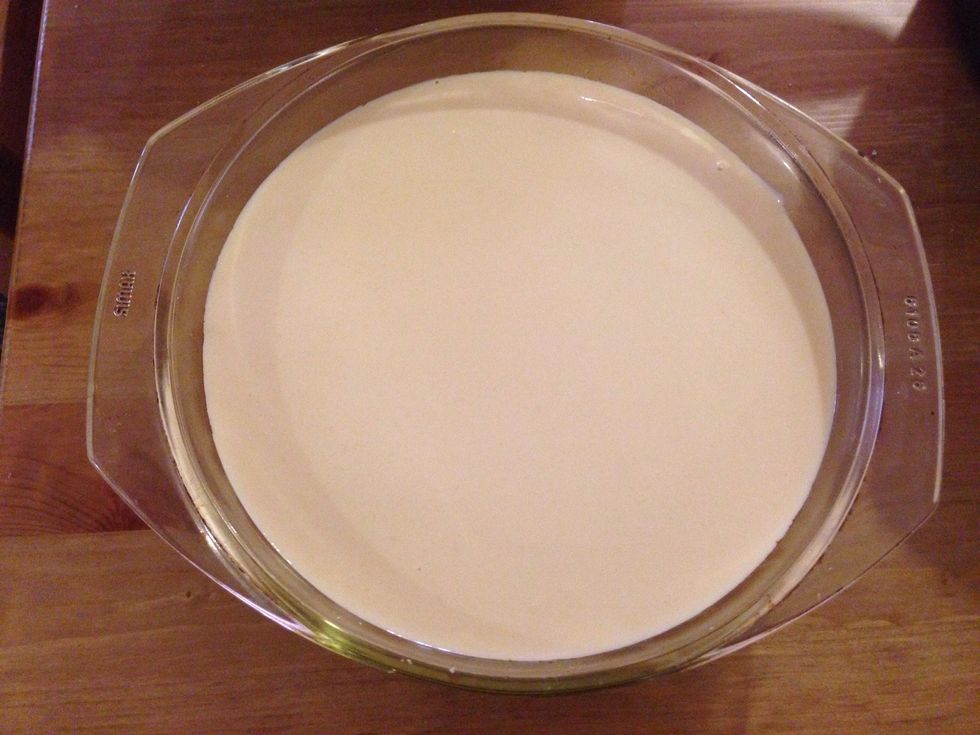 Pure the mixed milk over the pumpkin
