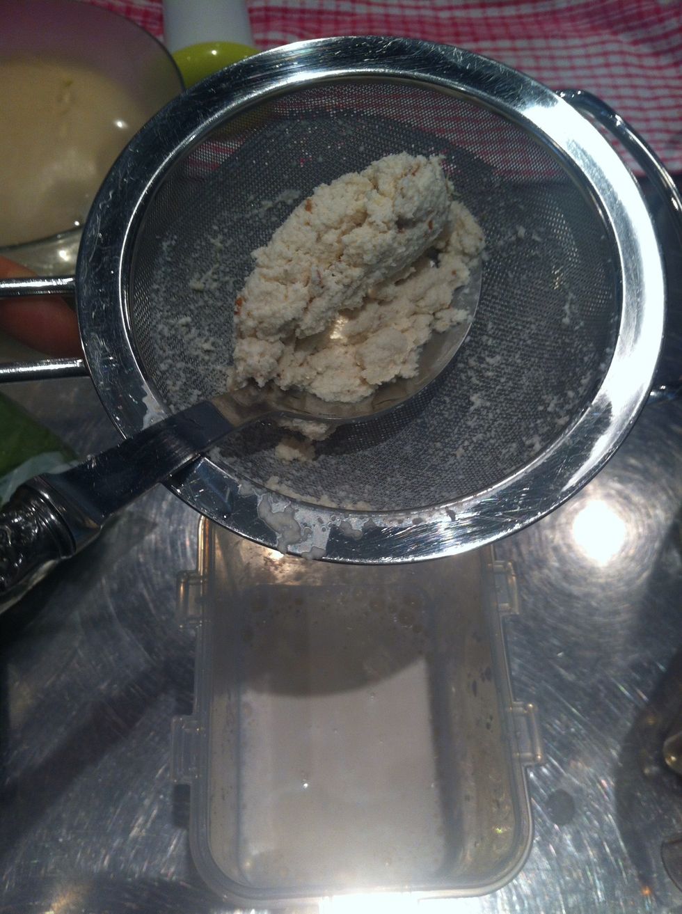 Push all the milk through till pulp is dry.