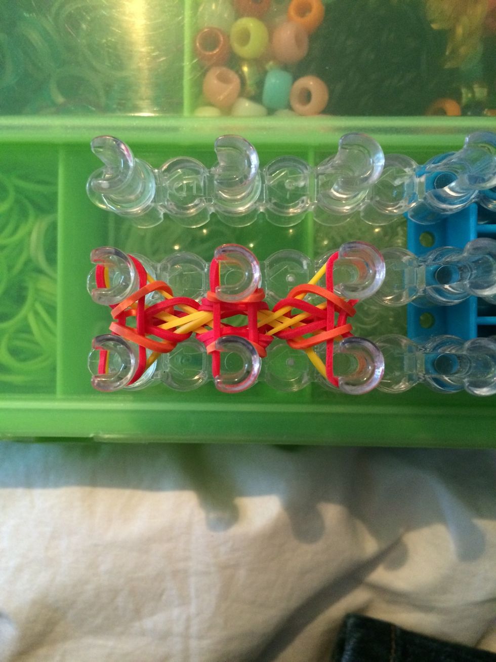 Push all the rubber bands down.