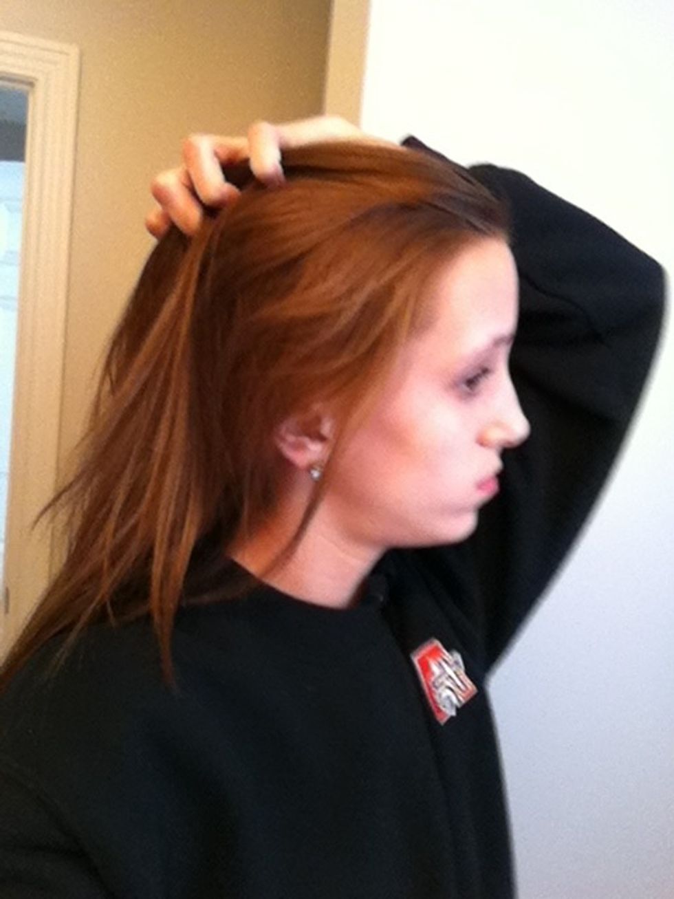Push all you hair back