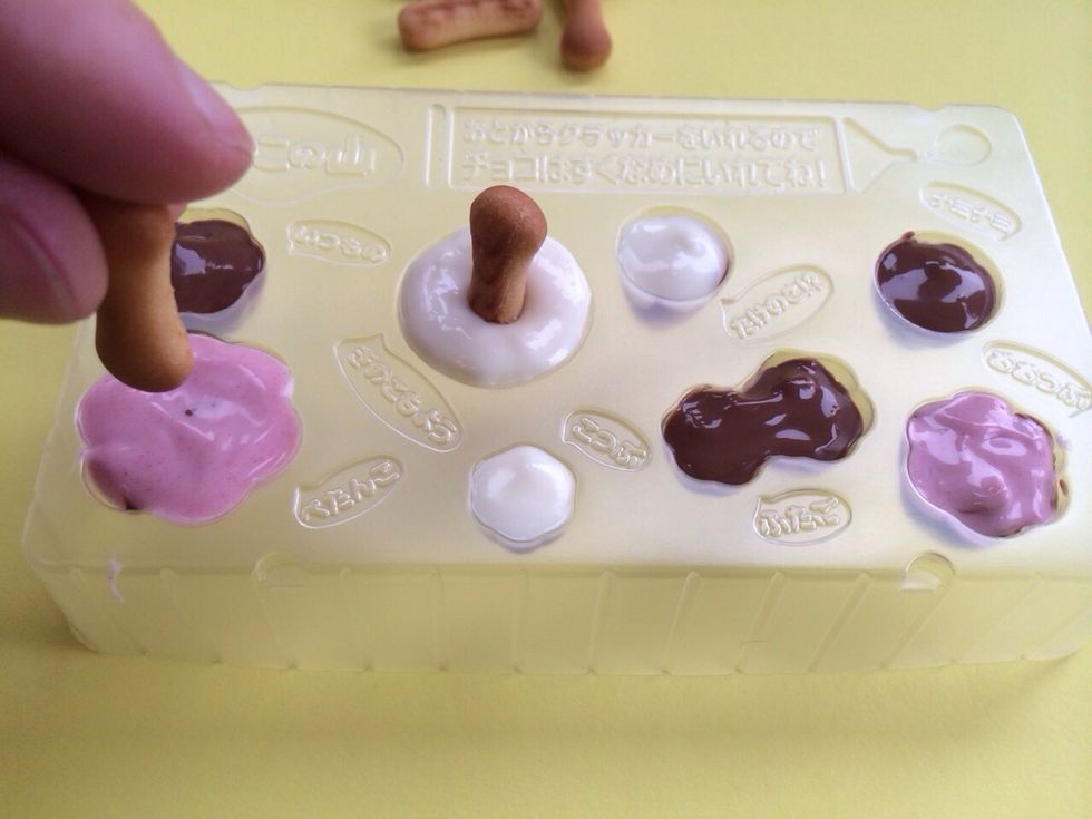 Push down in, try to hurry before it starts to harden