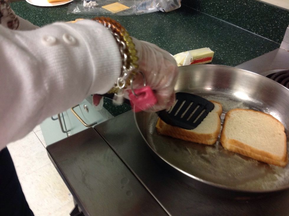 Push down with spatula
