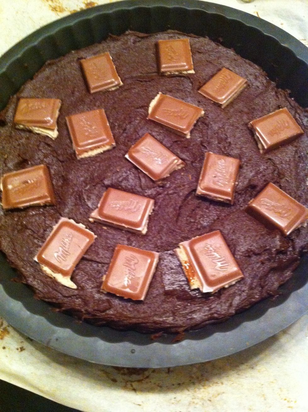 Push into your batterand put in 200 degrees celsius for 10-12 min