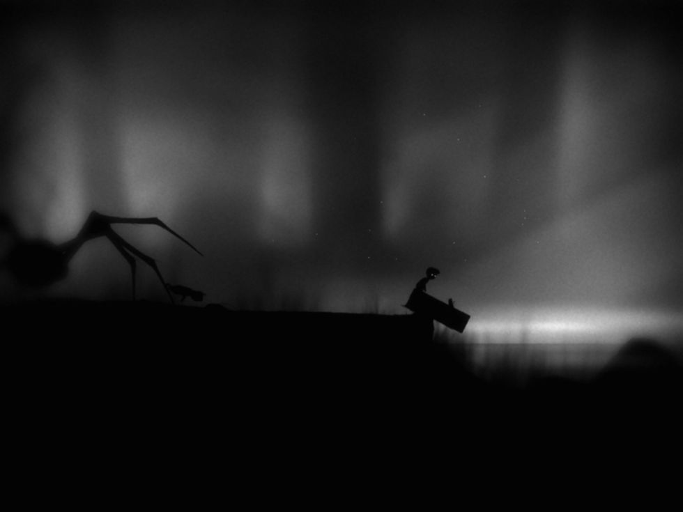 Push log in the water then hop off