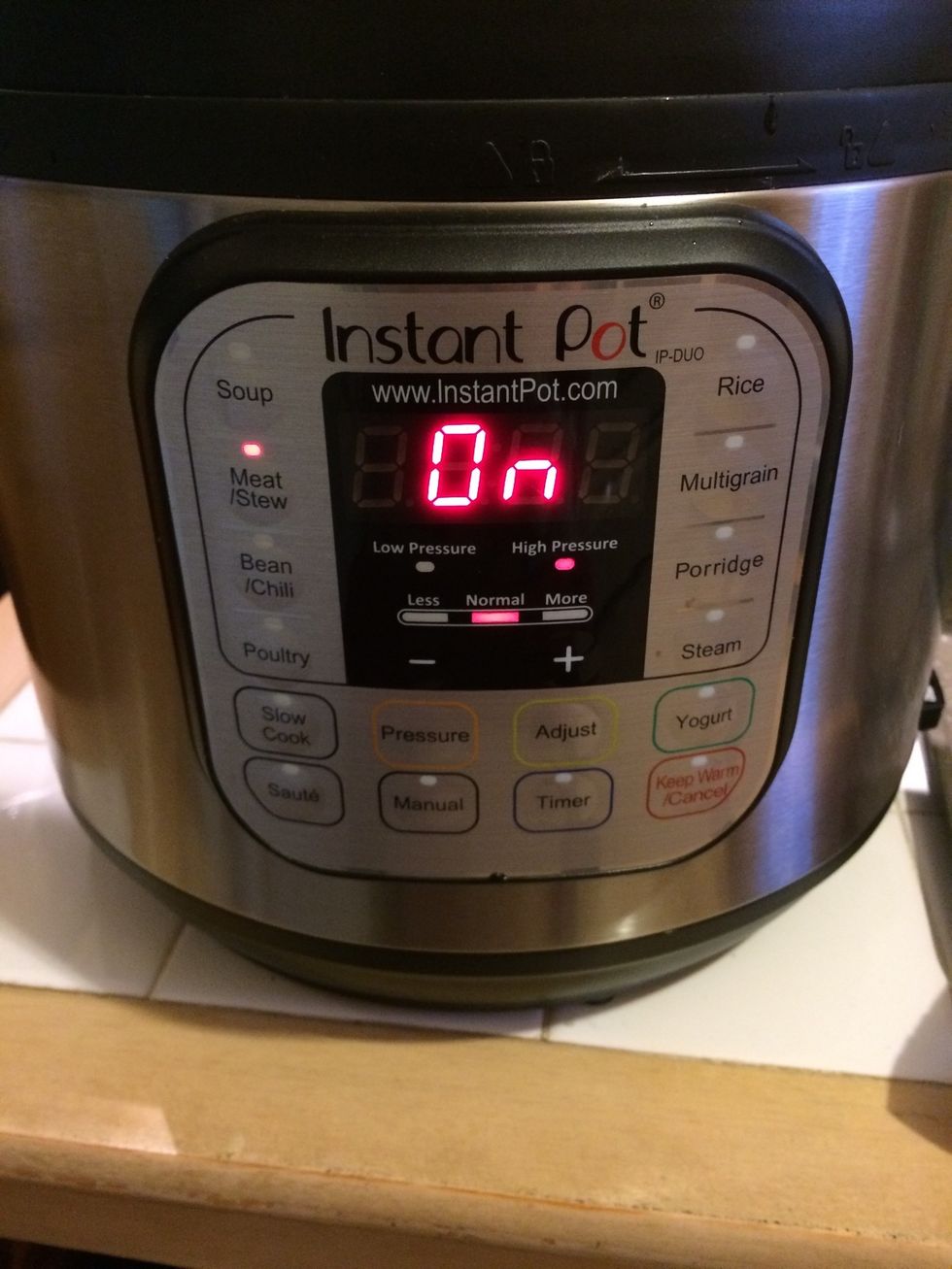 Push the meat/stew button. 35 minutes. NPR.