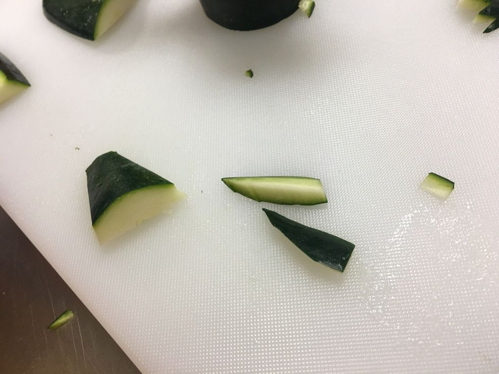 Push the small two cuts to the side and use the middle piece.