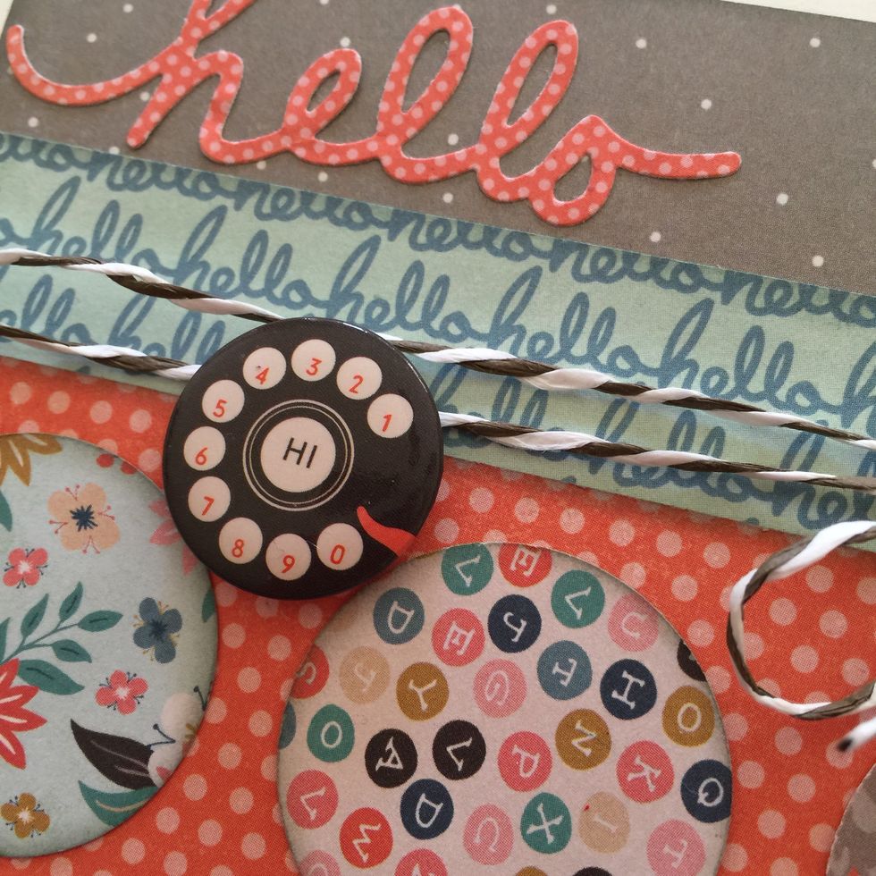 Push twine towards top of card and tie a bow on the right hand side.