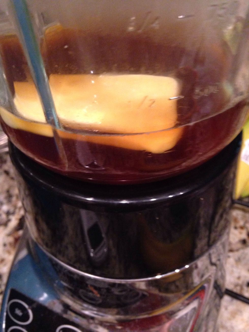 Put 1-2 tbsp of butter into blender