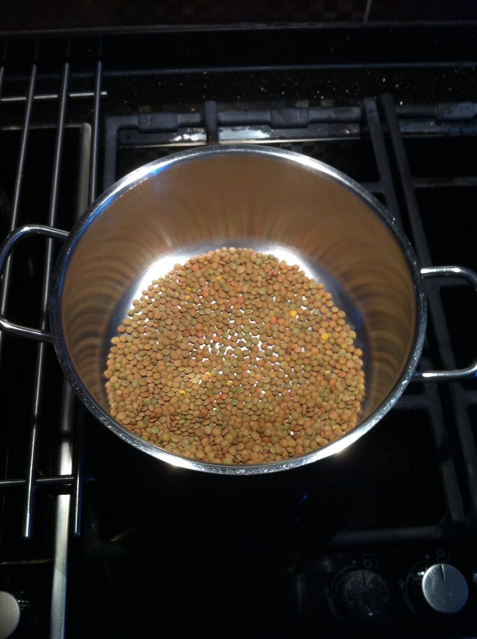 Put 1/4 cups of lentil in a pot.\ud83c\udf72