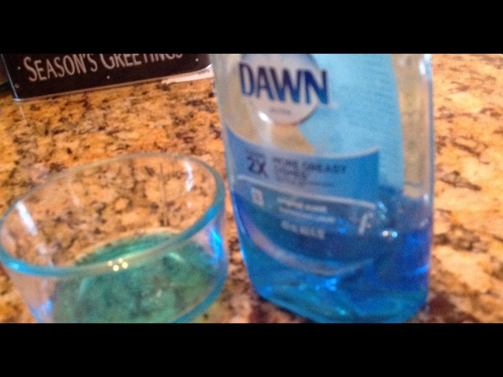 Put 1/8 cup of dish soap in the freezer for 15 minutes