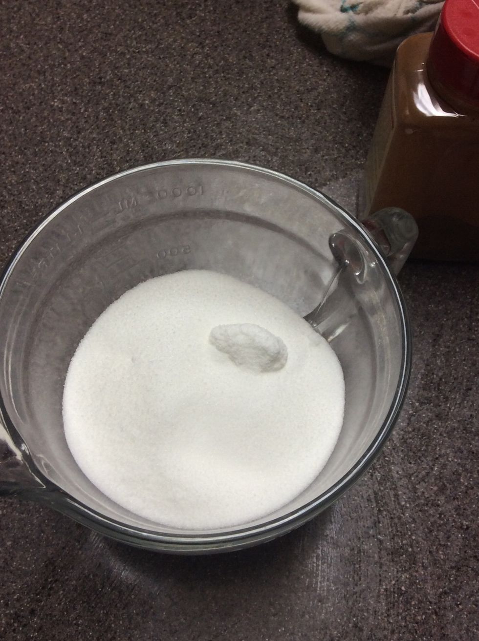 Put 1 cup of granulated sugar into your bowl