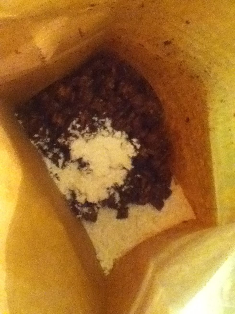 Put 1 cup of the powdered sugar in a paper bag. Dump chocolatey cereal on top. Add the last 1/2C of powdered sugar.