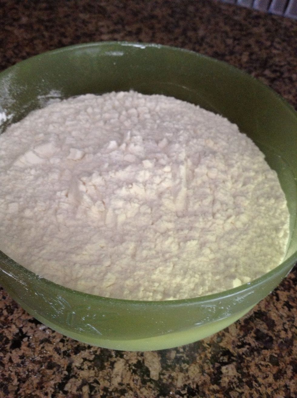 Put 2 1/4 cups flour in a bowl