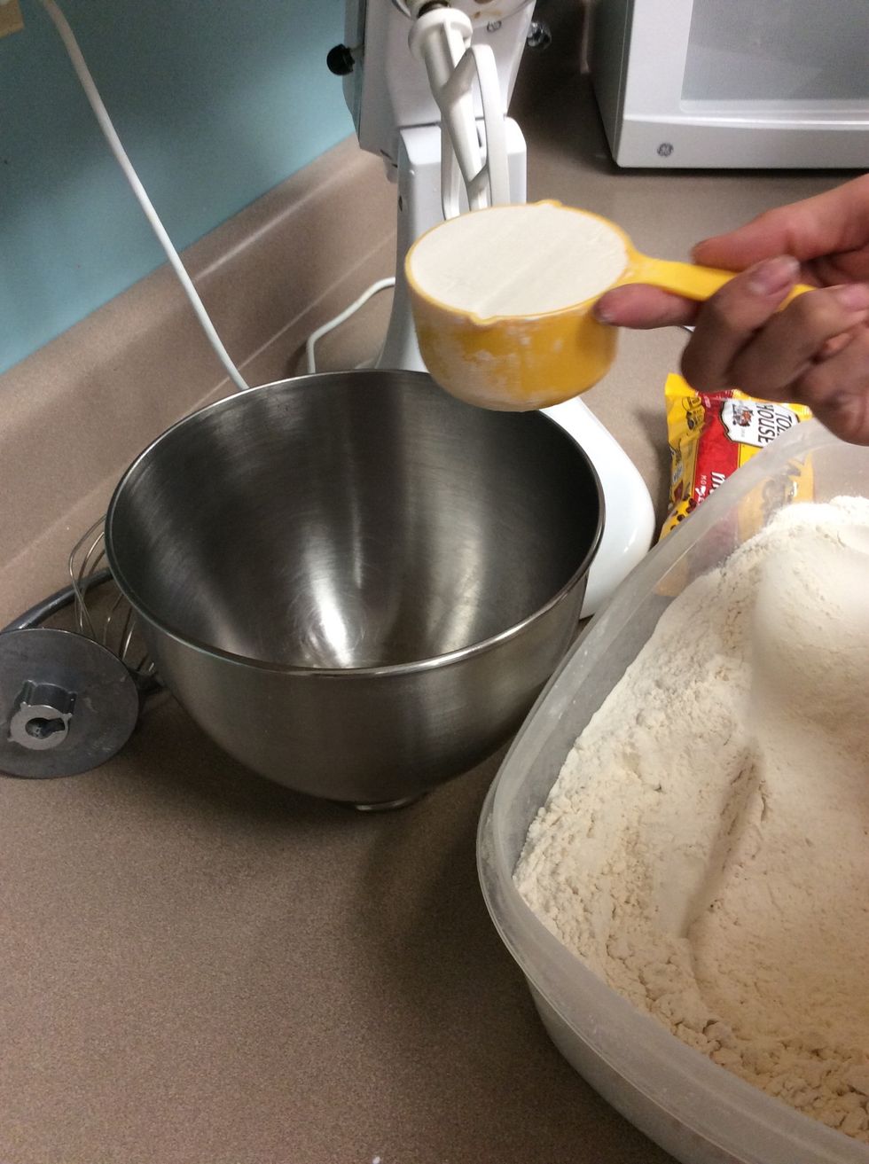 Put 2 cups of all-purpose flour in a medium size bowl