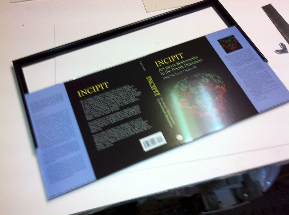 Put 3 legs together and slide your art into the channel. You should never slide your art against the glass. It is better to hold them together when inserting in the frame.