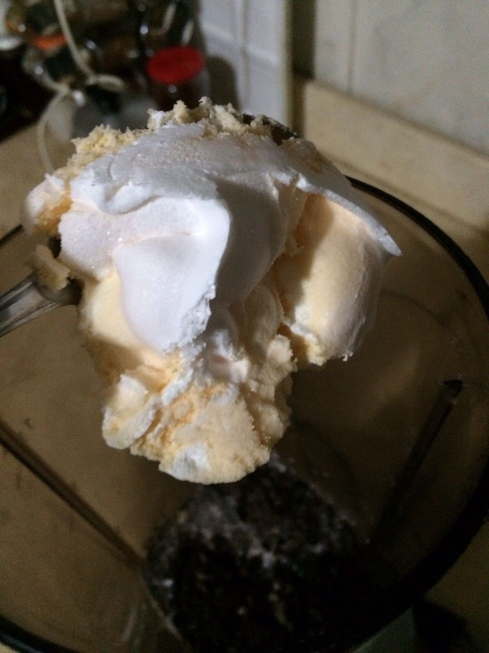 Put 3 spoons of vanilla ice cream or any flavour you like (I personally used butterscotch-vanilla icecream)