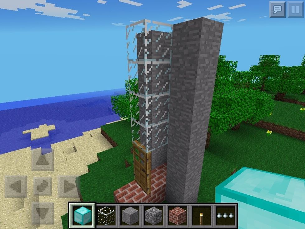 Put 4 Glass blocks at the top of it.