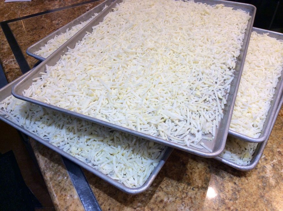 Put 4 lb on each sheet pan