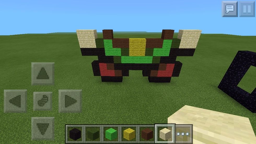 Put 4 sandstones on each side.