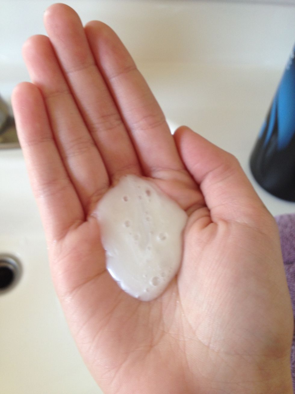 Put a A drop of shampoo in your hand