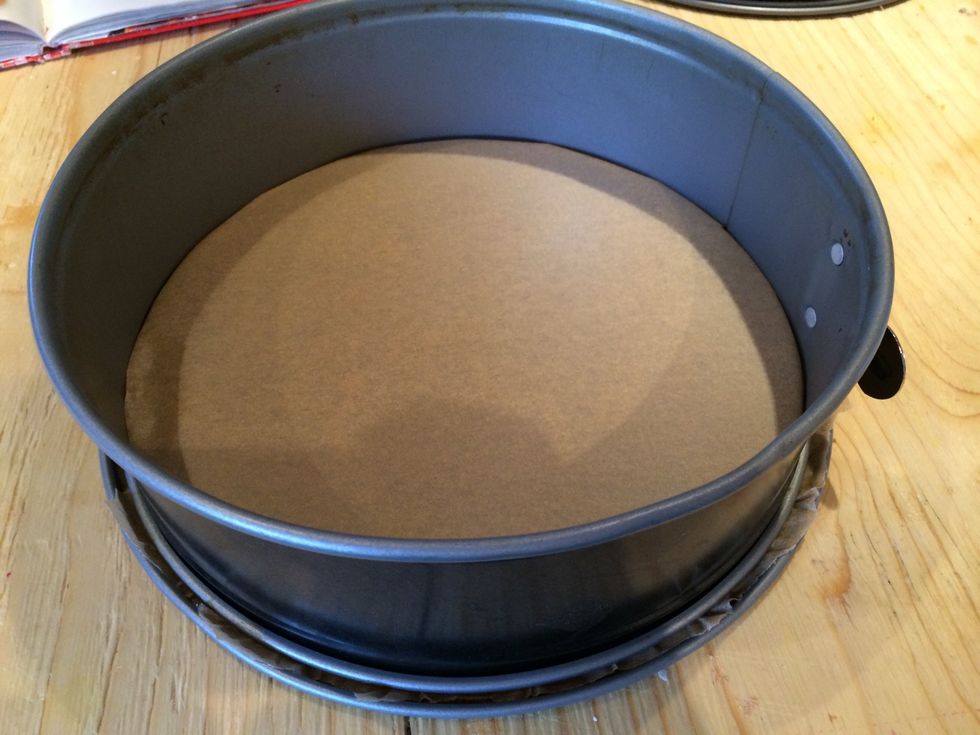 Put a baking sheet at the bottom off a round springform.