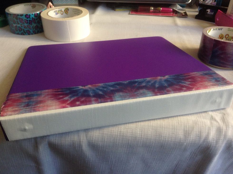 Put a binder-length strip of one of the tapes you want with the adjacent edge on the little "dip" under the white, overlapping.