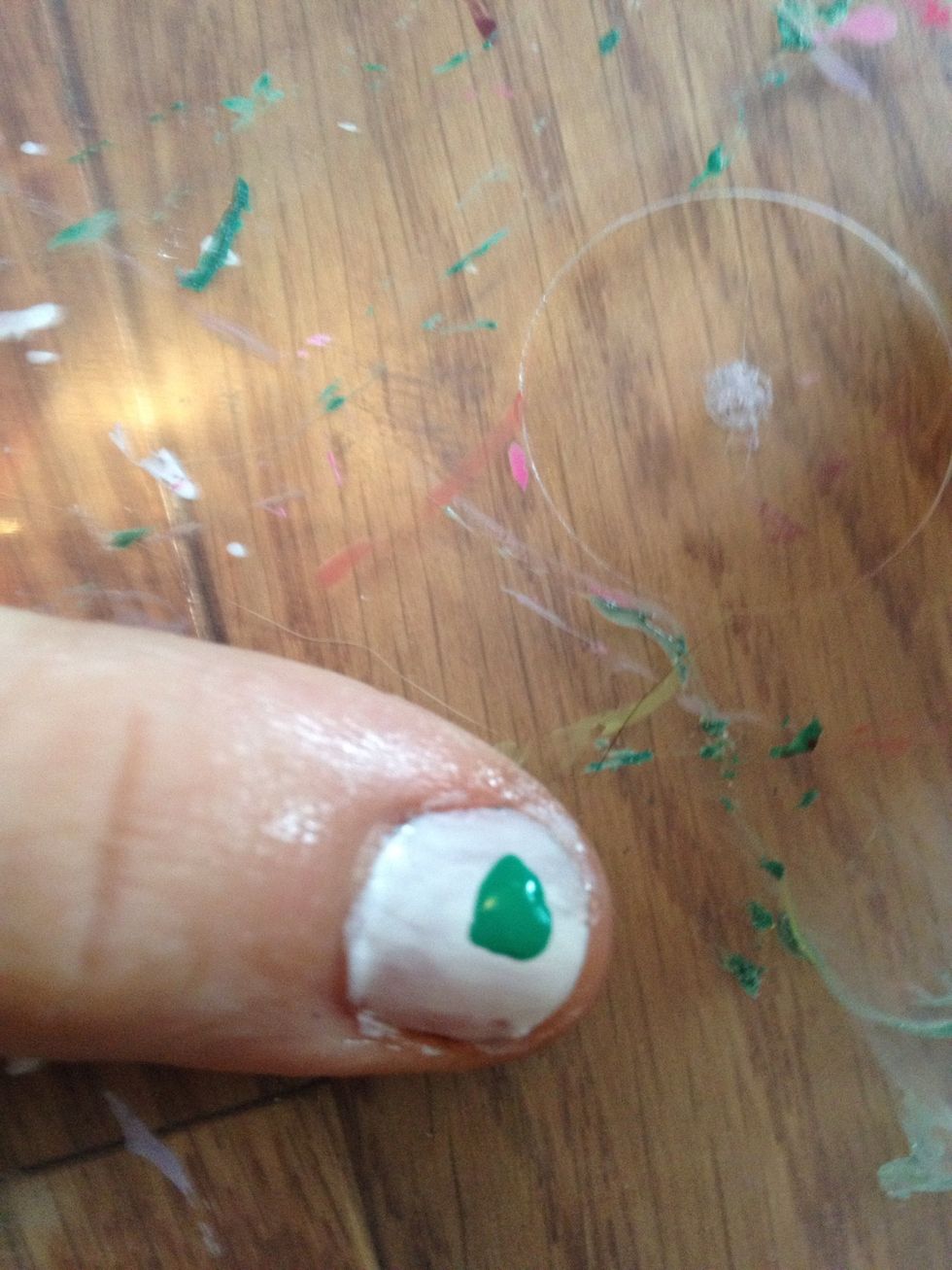 Put a blob of polish on your nail.