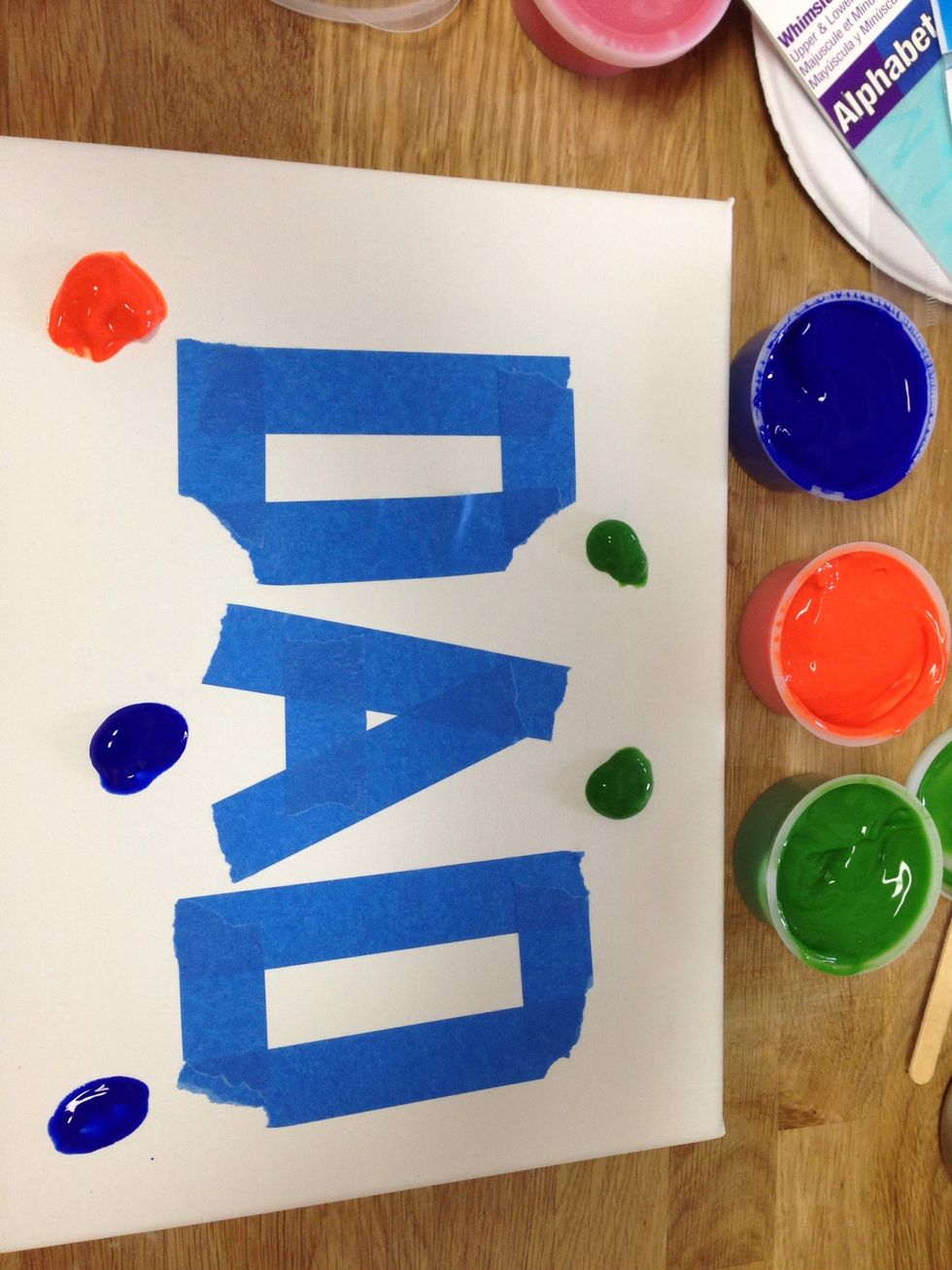 Put a few dabs of paint on to get baby started