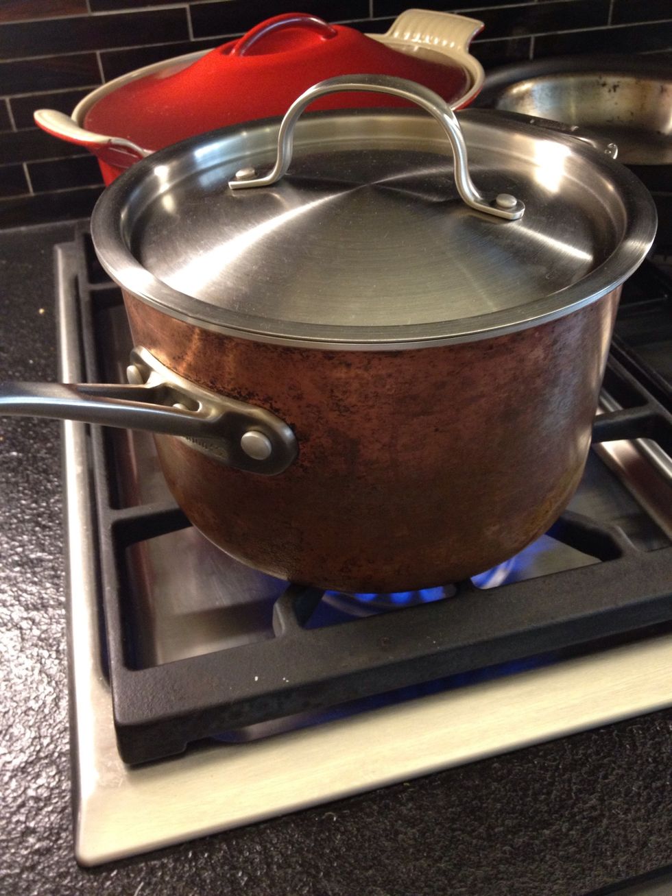 Put a full pot of water on the stove