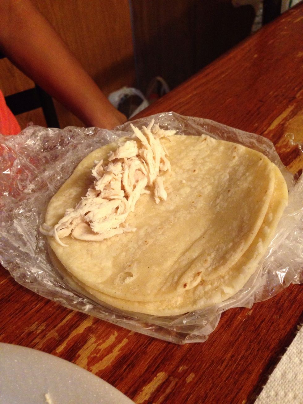 Put a good amount of chicken.