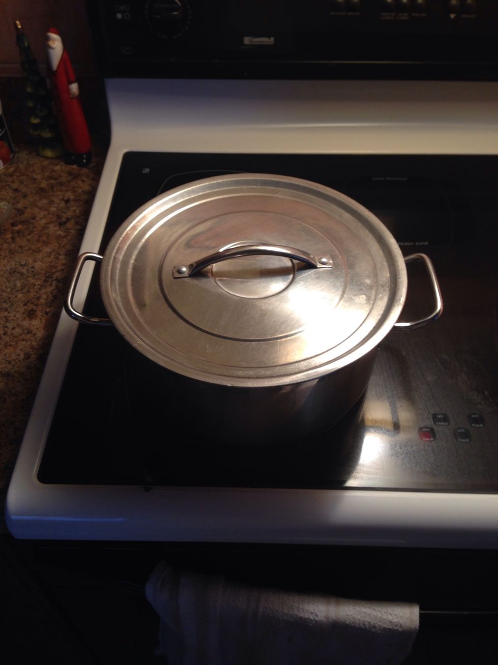 Put a lid on the pot while you cut the celery.